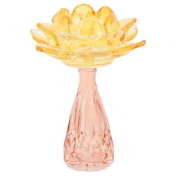 Vase Blume orange mit rosa D9.8 H15.5cm