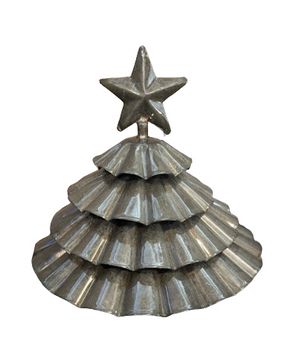 Metalen kerstboom olive 3x 12x 10,5cm