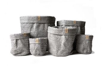 Sizo knitted paper bag grey Ø 30 cm