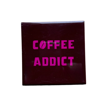 Tegeltje coffee addict keramiek 10x10x0,5cm