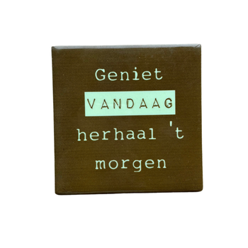 Tegeltje geniet vandaag keramiek 10x10x0,5cm