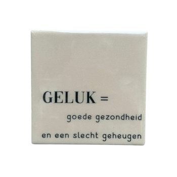 Tegeltje geluk keramiek 10x10x0,5cm