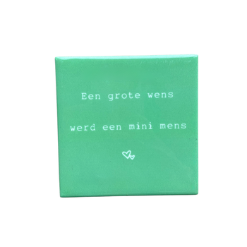 Tegeltje een grote wens keramiek 10x10x0,5cm