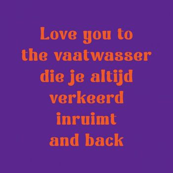 Tegeltje love you to the vaatwasser