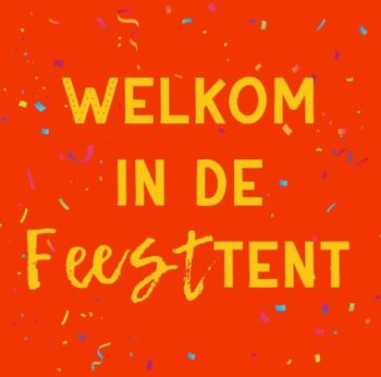 Tegeltje welkom in de feesttent