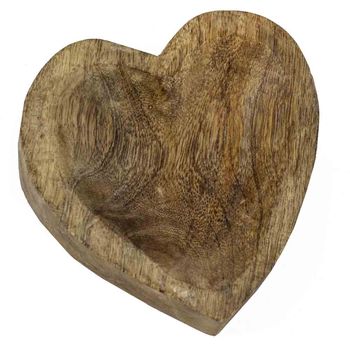 Houten schaaltje hart 10,5x10x2,5cm