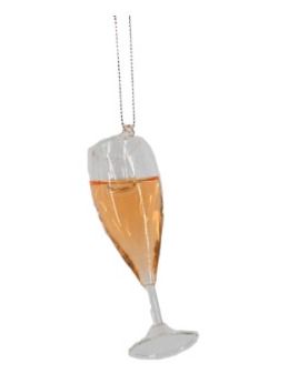 Kerstbal champagneglas 3,1x3,1 x9,6cm