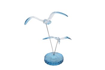 Sculptuur "Zeemeeuw" o/steel blauw acryl 6,5x12x15cm