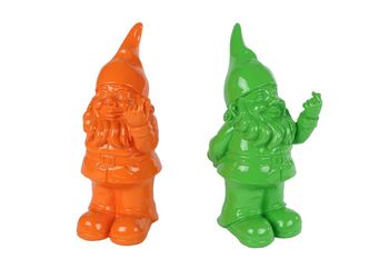 Spaarpot "Kabouter" oranje/groen 2 assortie polystone 7x6x20cm