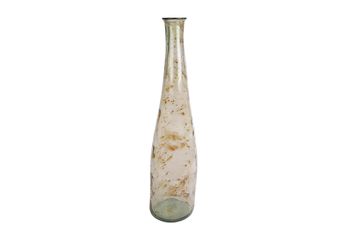 Vase Glas transparent 'Blues' 18x80cm alt Messing