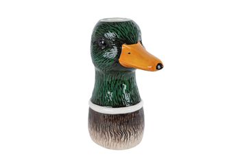Vaas "Eend" groen aardewerk 17x10x22cm
