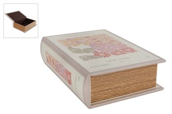 Opbergbox "Flower Market" geel papier 20x14,5x5,5cm