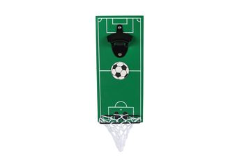 Bieropener "Football" groen hout/metaal 12x28x7cm