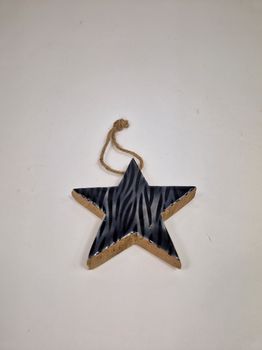 Hanger star mango wood 9x9x1.5cm Grey