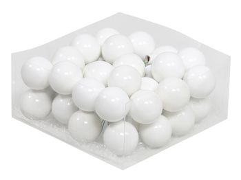 cb. 36 glasballen/wire white opal 40mm
