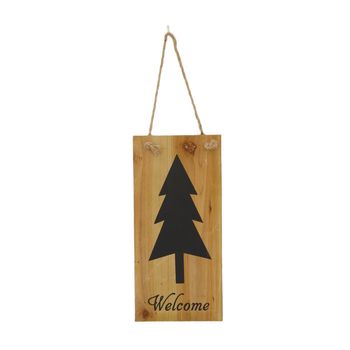 Sign blackboard Welcome fir wood with hanger 18x38x1.2cm