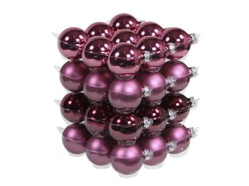 cb. 36 glassballs/cap heather 57 mm