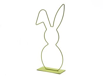 Metal bunny on base 21x50cm lime green