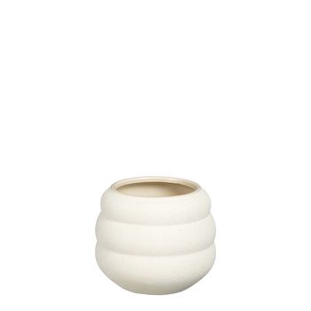 Glen pot round off white - h12xd12cm