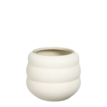 Glen pot round off white - h16xd16cm