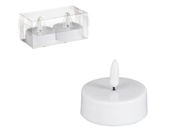 Theelicht led wit 2 stuks battery operated - h4,6xd5,8cm
