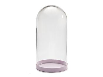 Glass bell jar Ø10x20,5cm pink