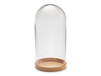 Glass bell jar Ø10x20,5cm apricot