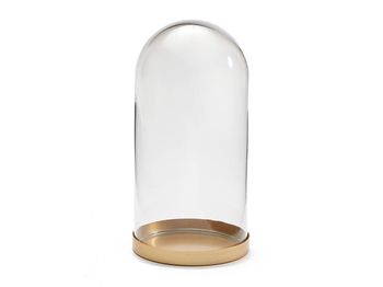 Glass bell jar Ø10x20,5cm gold