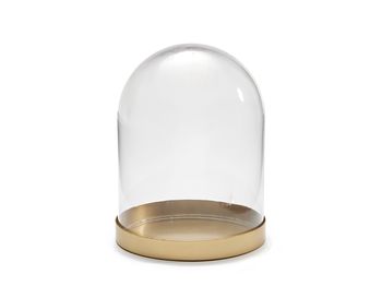 Glass bell jar Ø12x15,5cm gold