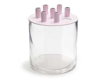 Glaszylinder Tulpe Vase Ø15x18cm rosa