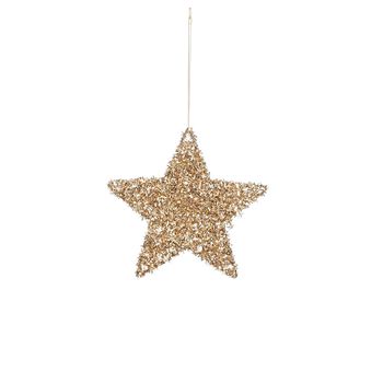 Ornament ster dicht champagne - d15cm