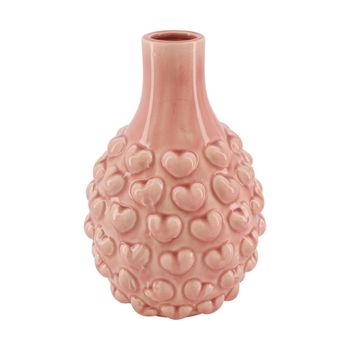 Vase hearts ceramic 18.5x18.5x27cm Light pink