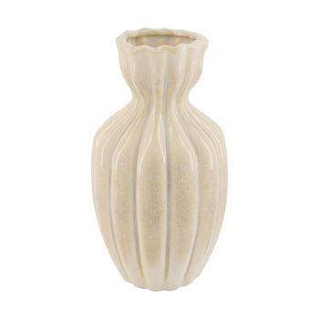 Vase ceramic 13.5x13.5x25cm Off white