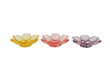 Candle holder glass 10.5x10.5x4.5cm Mixed