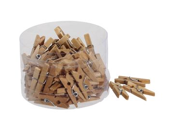 tube 72 wooden clips natural 2.5 cm