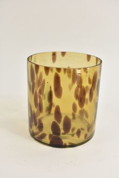 pc. 1 glass vase "leopard" brown Ø 10x11 cm