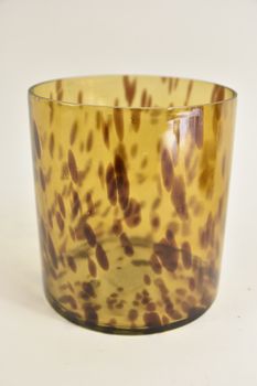 pc. 1 glass vase "leopard" brown Ø 13x14 cm
