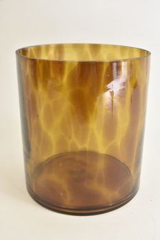 pc. 1 glass vase "leopard" brown Ø 15x17 cm