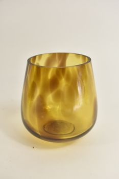 pc. 1 glass vase "leopard" brown Ø 10x10 cm