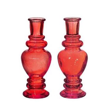 Venedig Vase Kerze h.15,5 Ø5,7 rot 2 Stk.