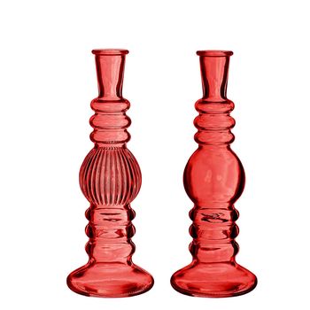 Florenz Vase Kerze h.23 Ø8,5 rot 2 Stk.