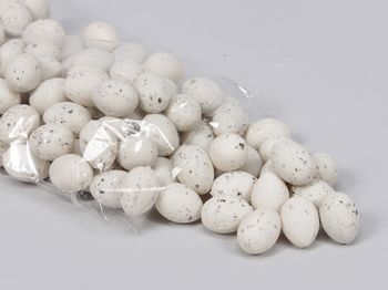 Kiebitz-Eier Plastik 3cm Weiß - 100 Stück