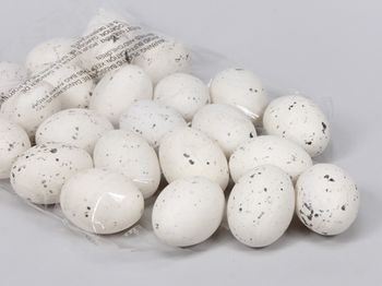 Kiebitz-Eier Plastik 6 cm Weiß - 24 Stück
