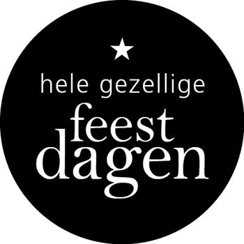 Rol 500 etiketten ''Hele gezellige feestdagen'' Ø35mm