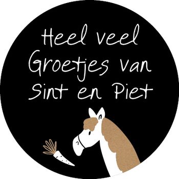 Rol 500 etiketten ''Heel veel groetjes van Sint en Piet'' Ø3