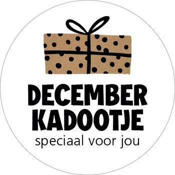 Rol 500 etiketten ''December kadootje'' Ø35mm