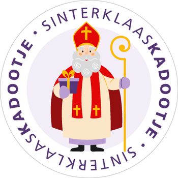 Rol 500 etiketten ''Sinterklaas kadootje'' Ø35mm