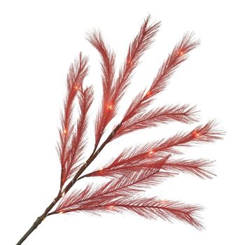 Plume Gras Zweig mit Led Lichter 72cm Rot (inkl. Batt.)