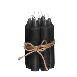 black taper candle h.11 cm set 7