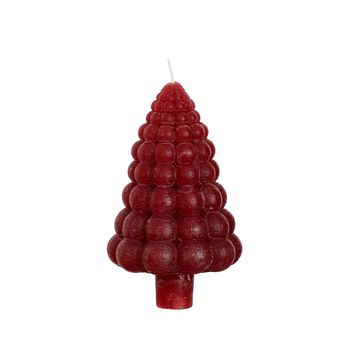 Bubble tree candle h.12 Ø7 cm red